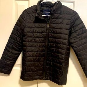 Lands End boys puffer jacket black